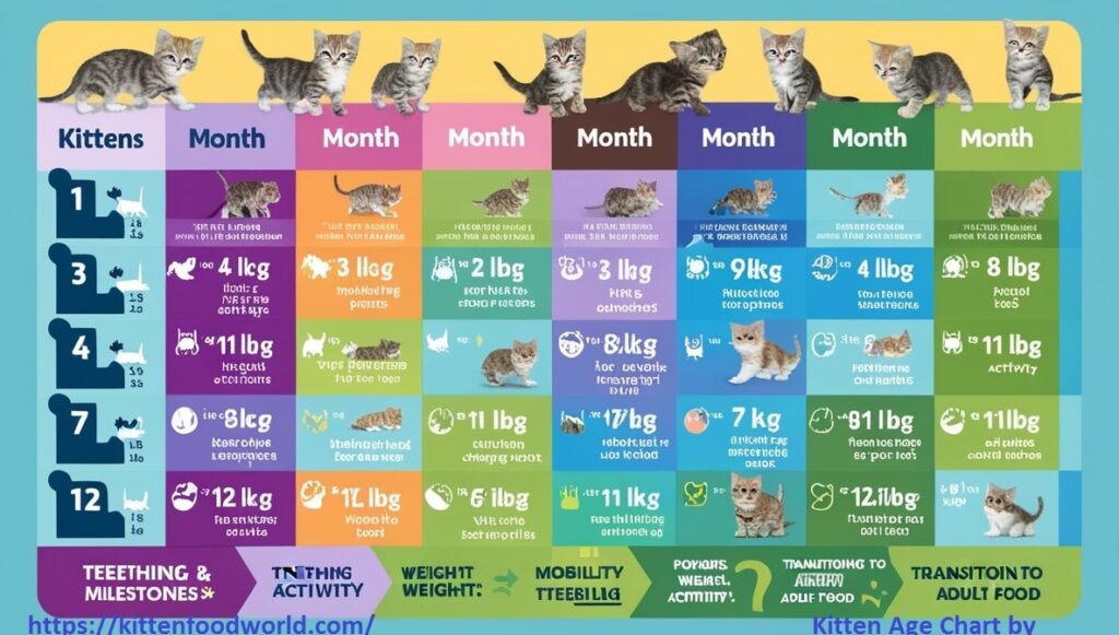 Visual of Kitten Age Chart by Month