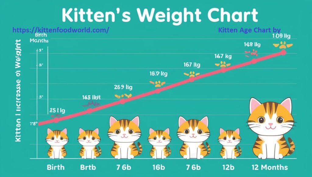 Visual of Kitten Age Chart by Weight