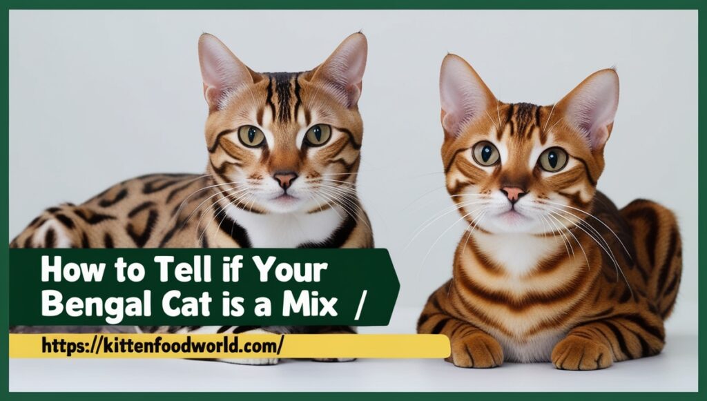 Bengal mix and purebred Bengal cat comparison showing coat patterns. 