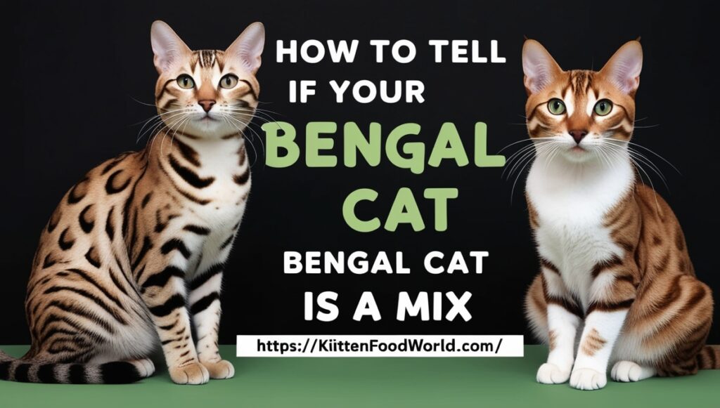 Bengal mix and purebred Bengal cat comparison showing coat patterns. 