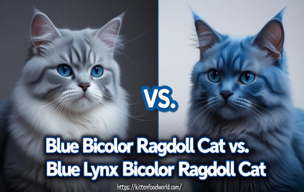 Blue Bicolor Ragdoll Cat vs. Blue Lynx Bicolor Ragdoll Cat